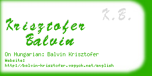 krisztofer balvin business card